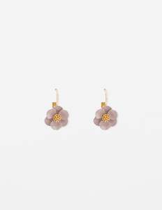 Stella + Gemma Earrings - Mini Flower with French Hook - Pink