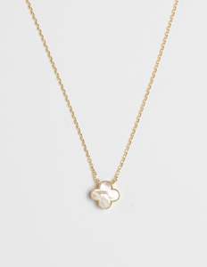 Stella + Gemma Necklace - Gold Mop Clover