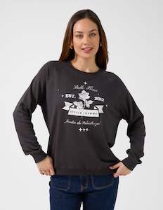 Sweatshirts Hoodies: Stella + Gemma Sweater - Aged Black with Rose