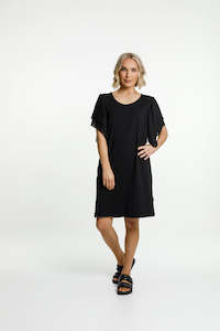 Home Lee: Homelee Lola Dress - Black with Black Sleeves