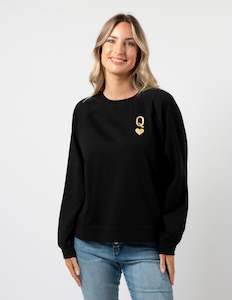 Stella + Gemma Everyday Sweater - Black Queen of Hearts
