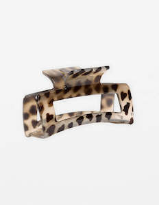 Stella + Gemma Hair Claw - Oblong Leopard Print