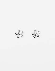 Jewellery: Stella + Gemma Earrings - Silver Flower Cut Out