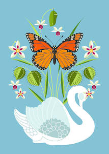 Except Furniture: Image Vault - Monarch Butterfly and Vase - Art Print