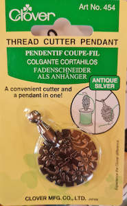 antique: Clover - Thread Cutter Pendant, antique sliver
