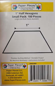 hexagon: 1” half Hexagon paper Templates-100 pieces