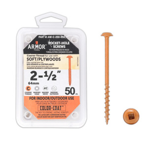 Color-Coat 2-1/2″ Coarse-Thread Pocket Hole Screws- 50 Package (Armor-Tool)