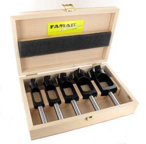 Brand Famag: Disc + Plug Cutter Set 5 pcs. in Wooden Case (Famag)