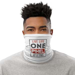 Frontpage: Mens Live Life One Pixel At A Time Neck Gaiter