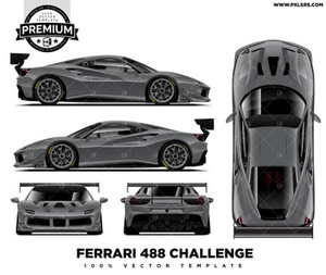 Products: Ferrari F488 Challenge - Full 'Premium' Vector Template