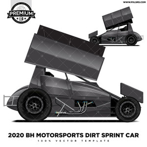 2020 BH Motorsports (Flylite) Dirt Sprint Car 'Premium' Vector Template