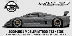 2006-2011 MOSLER MT900 GT3 'Premium Side' Template