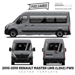 Products: 2010-2019 RENAULT MASTER LWB FWD - L3H2 Vector Template