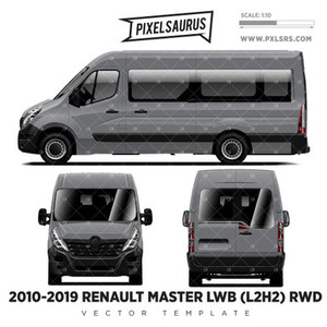 Products: 2010-2019 RENAULT MASTER LWB RWD - L3H2 Vector Template
