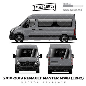 2010-2019 RENAULT MASTER MWB - L2H2 Vector Template
