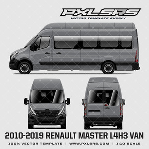 Products: 2010-2019 RENAULT MASTER SLWB RWD - L4H3 Vector Template
