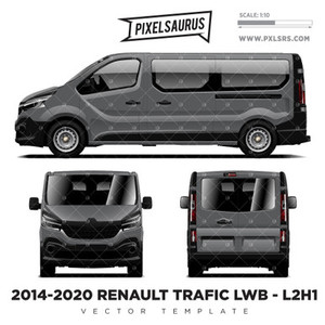 2014-2020 RENAULT TRAFIC LWB - L2H1 Vector Template