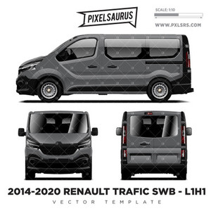 2014-2020 RENAULT TRAFIC SWB - L1H1 Vector Template