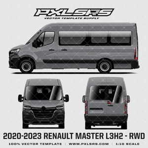 2020-2023 RENAULT MASTER MWB - L3H2 RWD - Vector Template