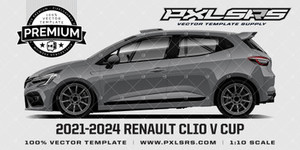 Products: 2021-2024 RENAULT CLIO V CUP 'Premium Side' Vector Template