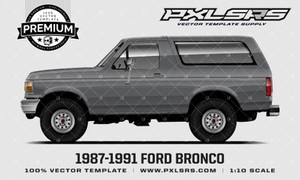1987-1991 Ford Bronco 'Premium' Vector Template