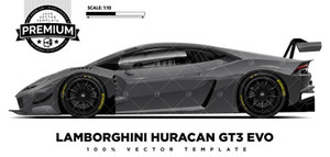 Products: Lamborghini Huracan GT3 EVO 'Premium' Side Vector Template