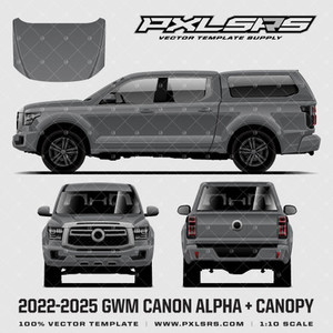 Products: 2022-2026 GWM Cannon Alpha / Great Wall P500 + Canopy '100% Vector' Template
