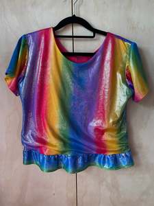 Pre Loved Clothing Festival Wear: Rainbow Sparkle Top 🌈