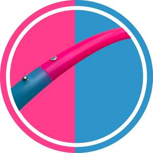 Pre Made Sale Hoops: 26" Half & Half Pink & Blue Hula Hoop [SALE]