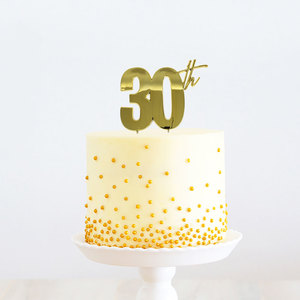 30th metal cake topper - gold - Pixie Party Boutique