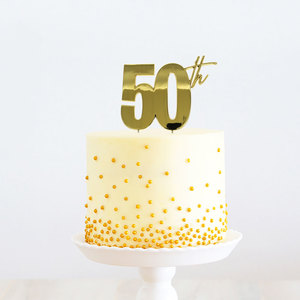 Products: 50th metal cake topper - gold - Pixie Party Boutique