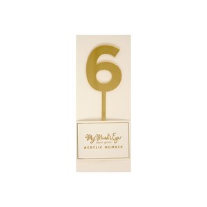 Products: 6 Gold number cake topper - Pixie Party Boutique