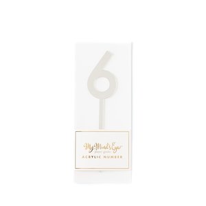 Products: 6 Silver number cake topper - Pixie Party Boutique