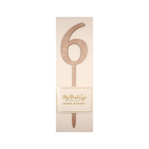 6 Wooden number cake topper - Pixie Party Boutique