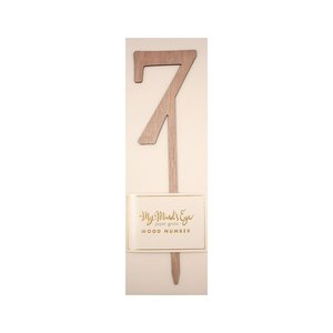 7 Wooden number cake topper - Pixie Party Boutique
