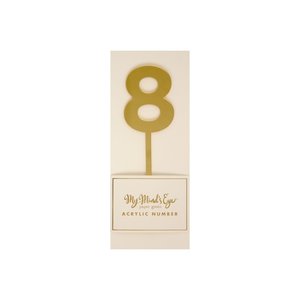 8 Gold number cake topper - Pixie Party Boutique