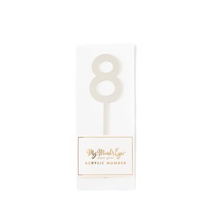 Products: 8 Silver number cake topper - Pixie Party Boutique