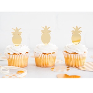 Products: Gold pineapple cupcake toppers - Pixie Party Boutique