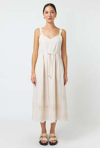 Kate Sylvester: Broderie Sundress - Chalk