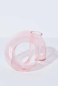 Glassware: Twist Vase/Candle Holder - Pink