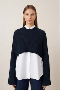 Knitwear: Reed Sweater - Navy