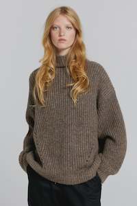 Funnel Neck Sweater - Walnut