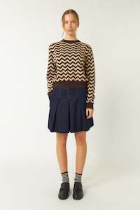Knitwear: Twin Peaks Jumper - Espresso/Sand