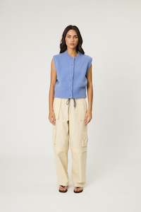 Knitwear: Carr Vest - Sky