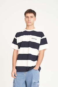 Game Day Stripe Tee - Navy/Chalk
