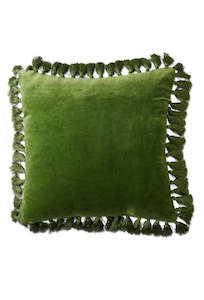 Velvet Tassel Cushion - Campsite