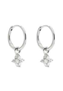Crystal Bloom Hoops - Silver