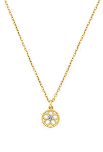 Accessories Women: Manuka Necklace - 22k Gold Plate with White Zircon