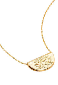 Jewellery: Lotus Short Necklace - Gold