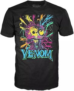 Womens Tees T Shirts: Venom Black Light Funko Pop T-Shirt (Small)